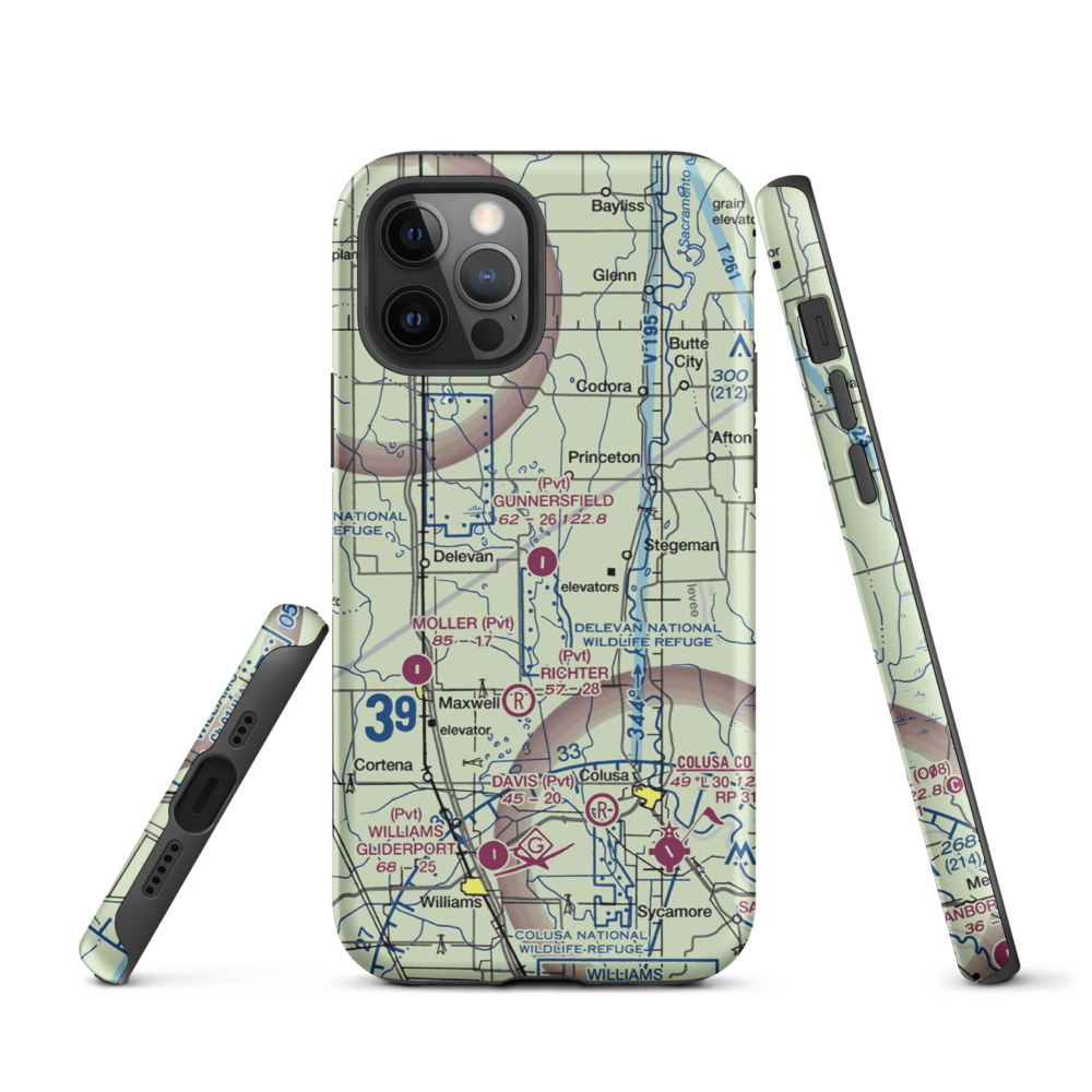 Gunnersfield Ranch Airport (71CL) VFR Sectional  Tough iPhone Case iPhone 12 Pro model shown