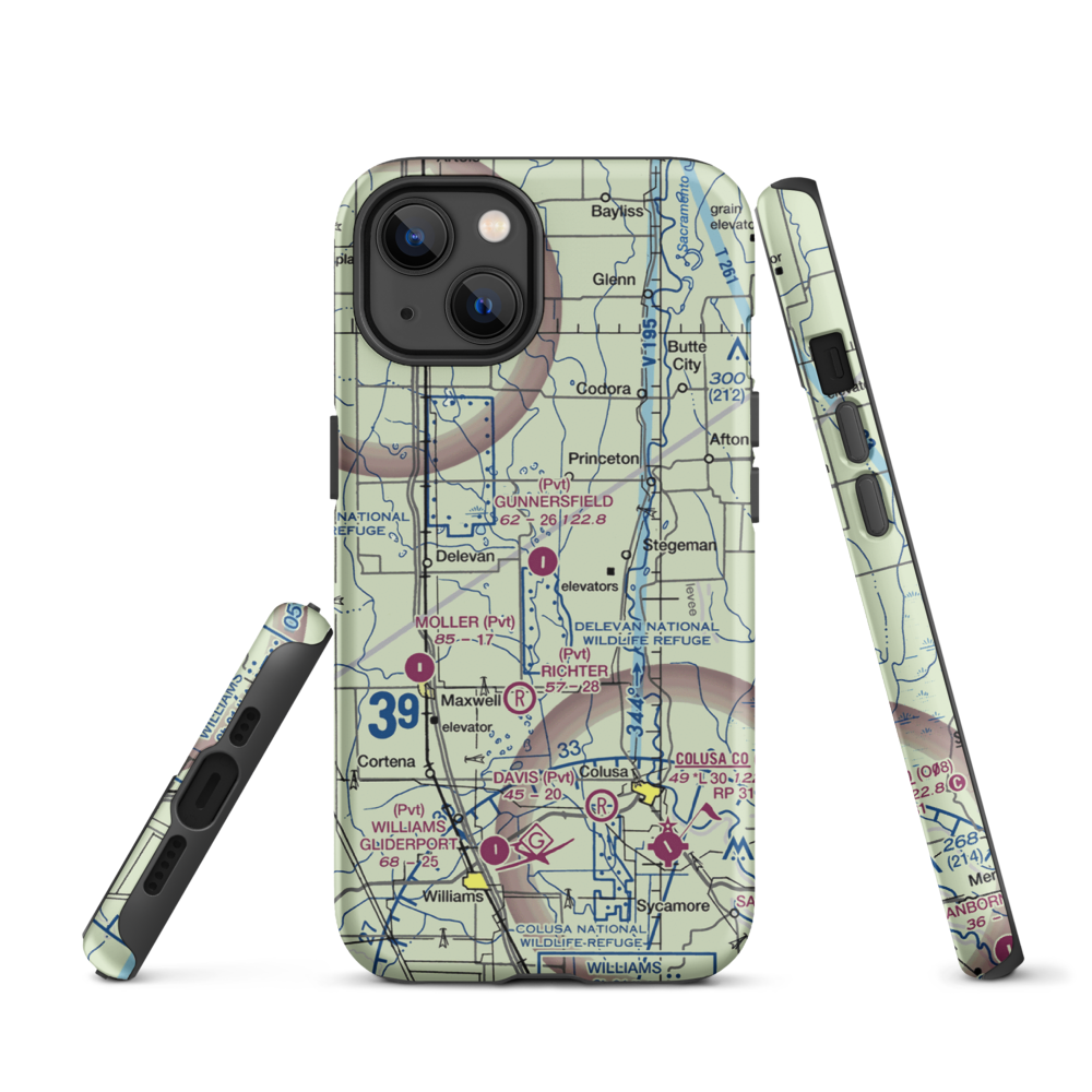 Gunnersfield Ranch Airport (71CL) VFR Sectional  Tough iPhone Case iPhone 13 model shown