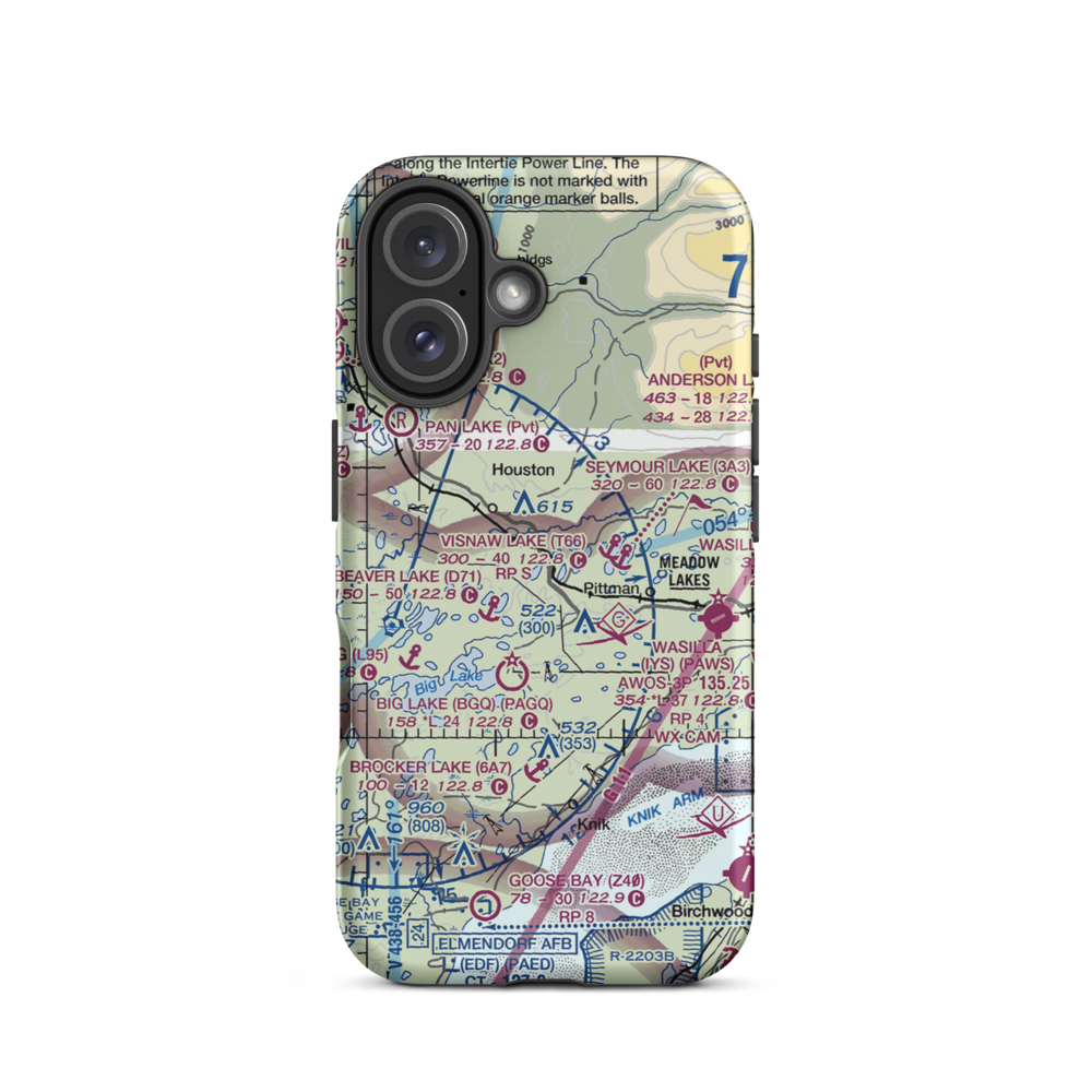 Gus Landing (AA33) VFR Sectional  Tough iPhone Case iPhone 16 model shown