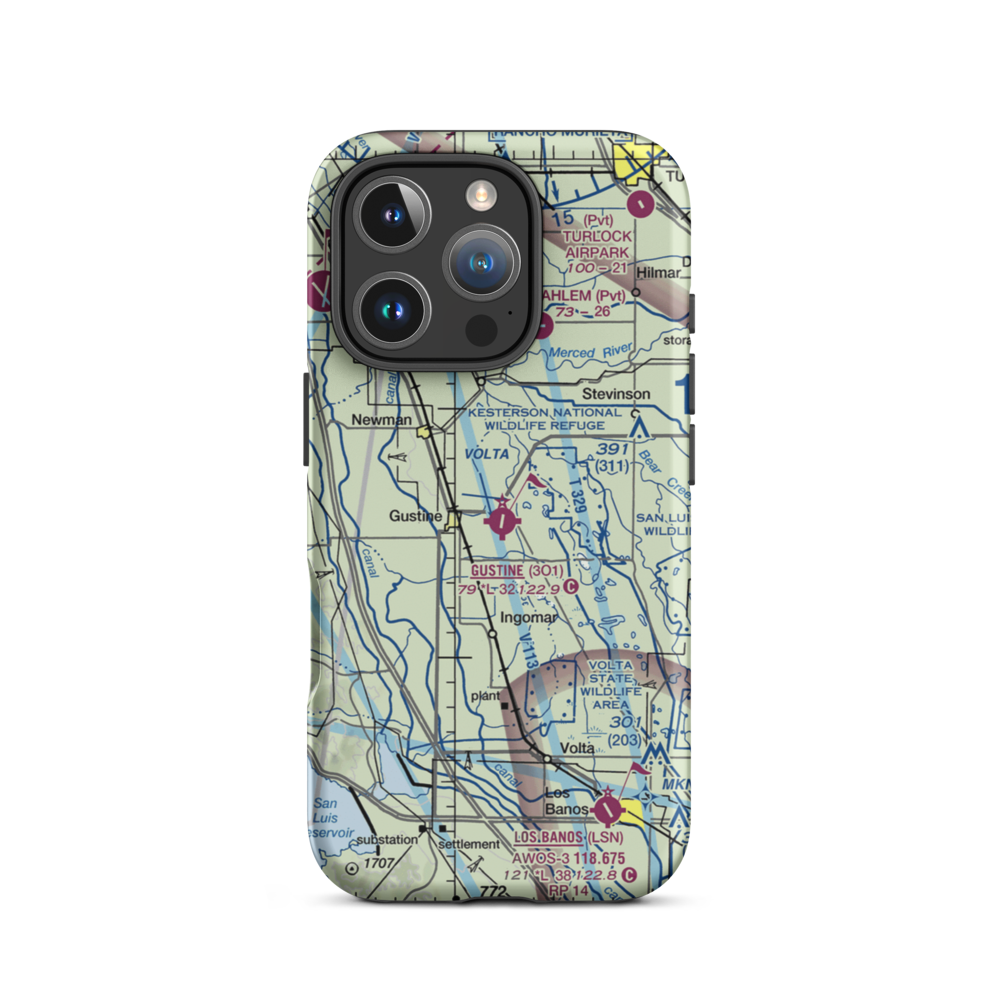 Gustine Airport (3O1) VFR Sectional  Tough iPhone Case iPhone 16 Pro model shown