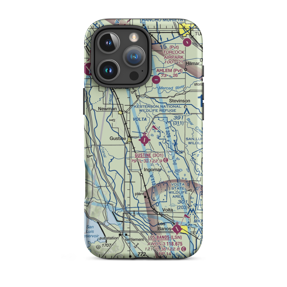 Gustine Airport (3O1) VFR Sectional  Tough iPhone Case iPhone 16 Pro Max model shown