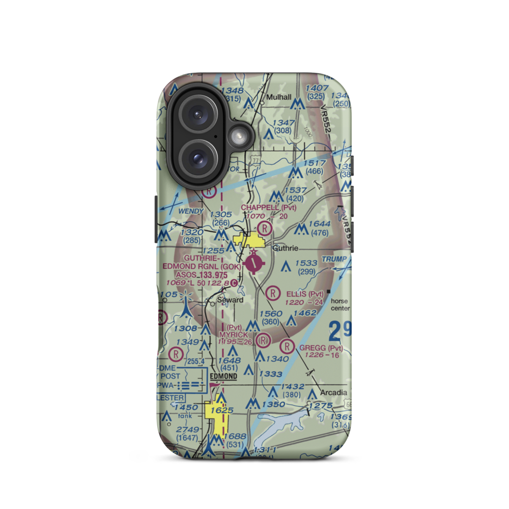 Guthrie-Edmond Regional Airport (GOK) VFR Sectional  Tough iPhone Case iPhone 16 model shown
