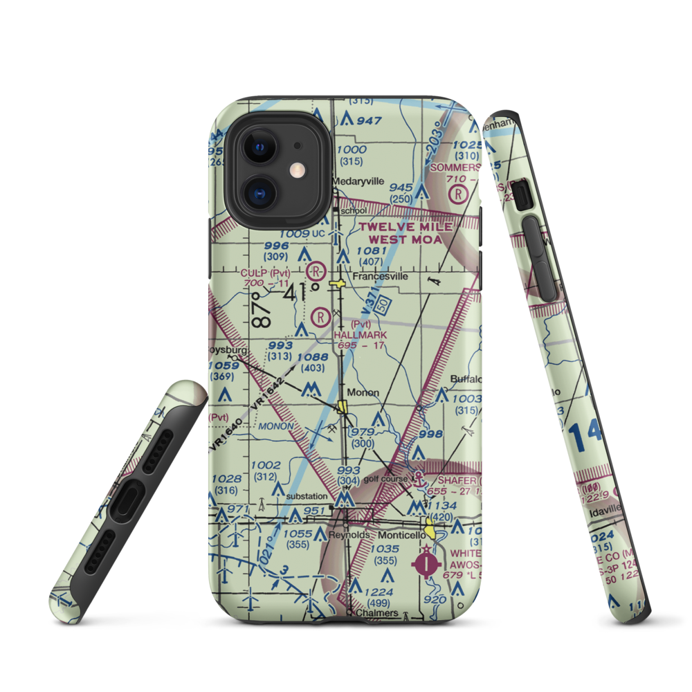 Gutwein Airport (72IN) VFR Sectional  Tough iPhone Case iPhone 11 model shown