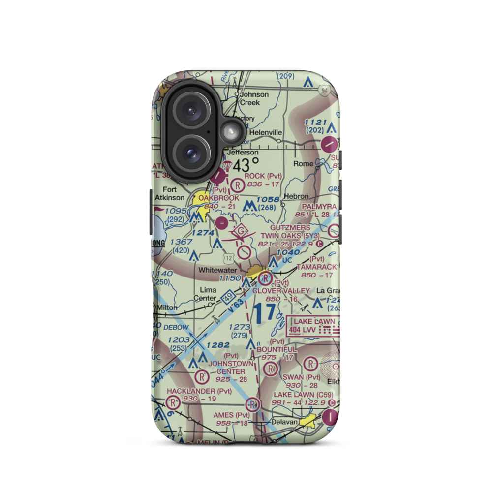 Gutzmer's Twin Oaks Airport (5Y3) VFR Sectional  Tough iPhone Case iPhone 16 model shown