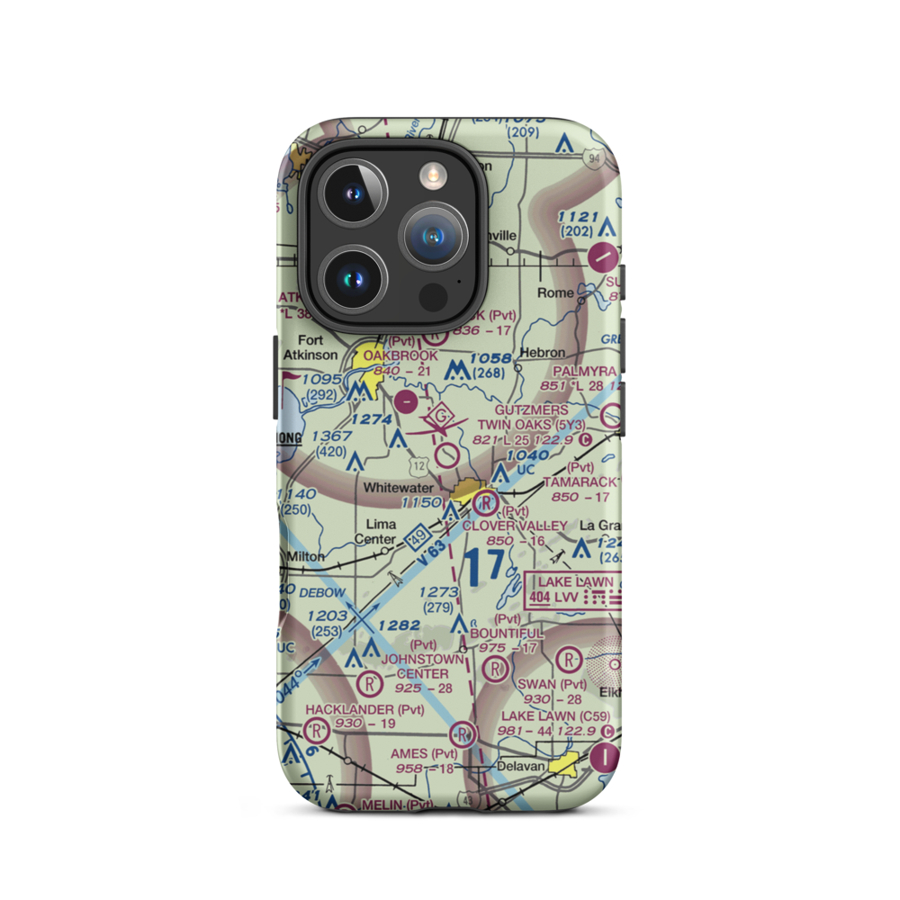 Gutzmer's Twin Oaks Airport (5Y3) VFR Sectional  Tough iPhone Case iPhone 16 Pro model shown