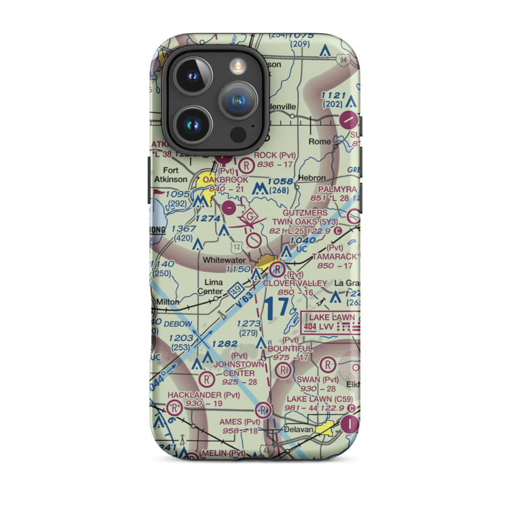 Gutzmer's Twin Oaks Airport (5Y3) VFR Sectional  Tough iPhone Case iPhone 16 Pro Max model shown