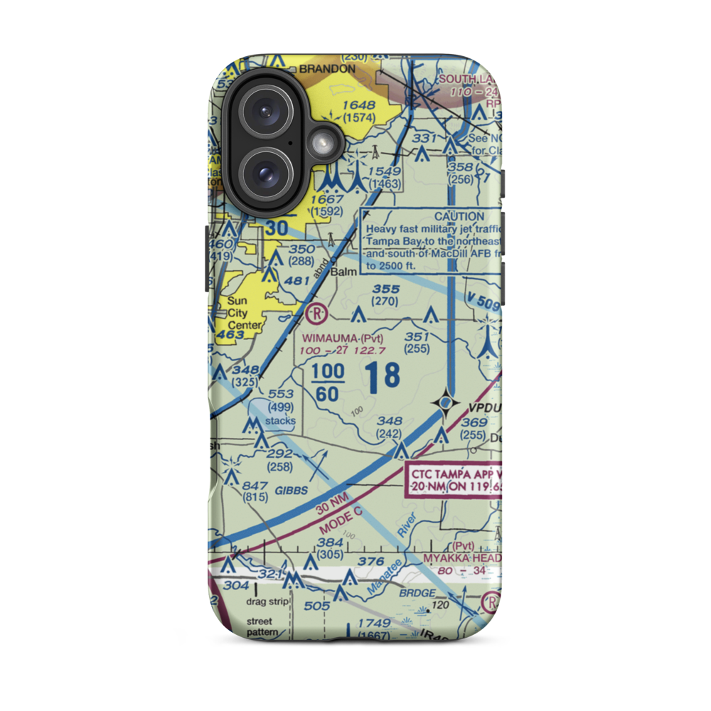 Gyro Town Usa STOLport (23FL) VFR Sectional  Tough iPhone Case iPhone 16 Plus model shown