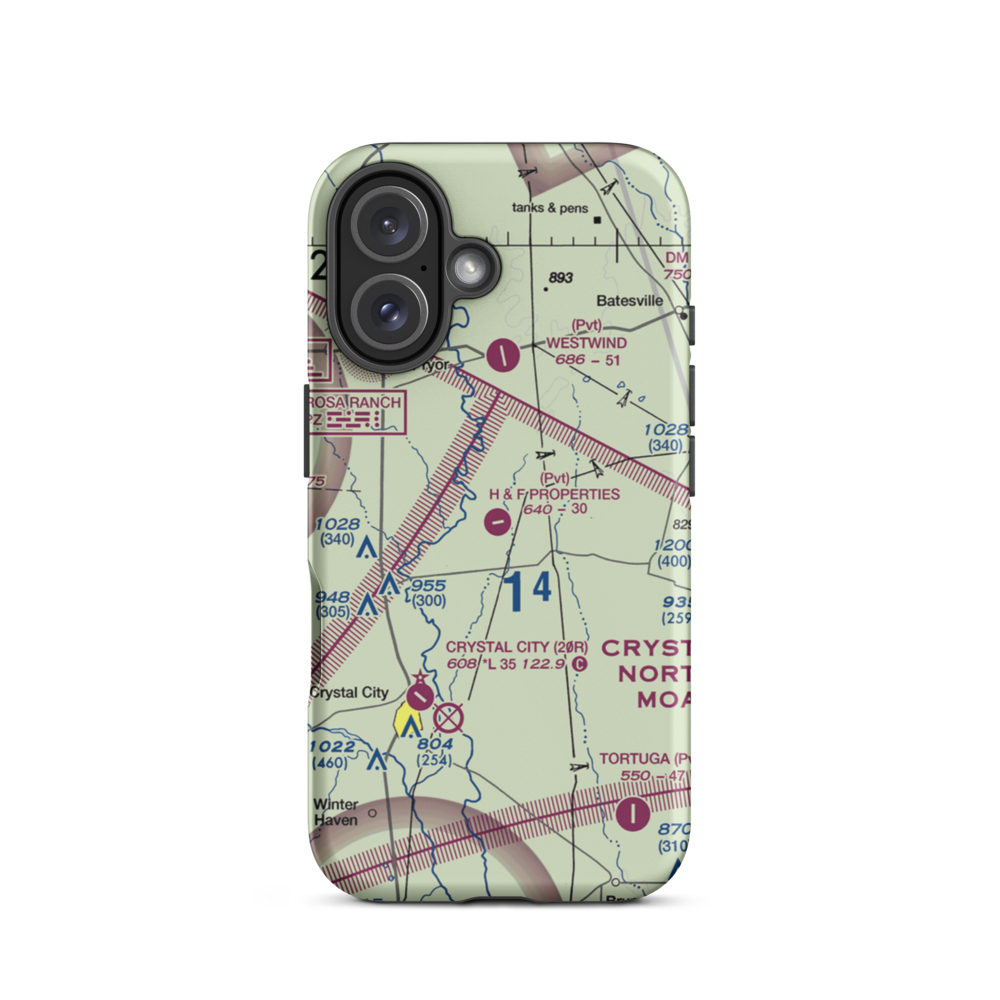 H & F Properties Airport (8TE4) VFR Sectional  Tough iPhone Case iPhone 16 model shown