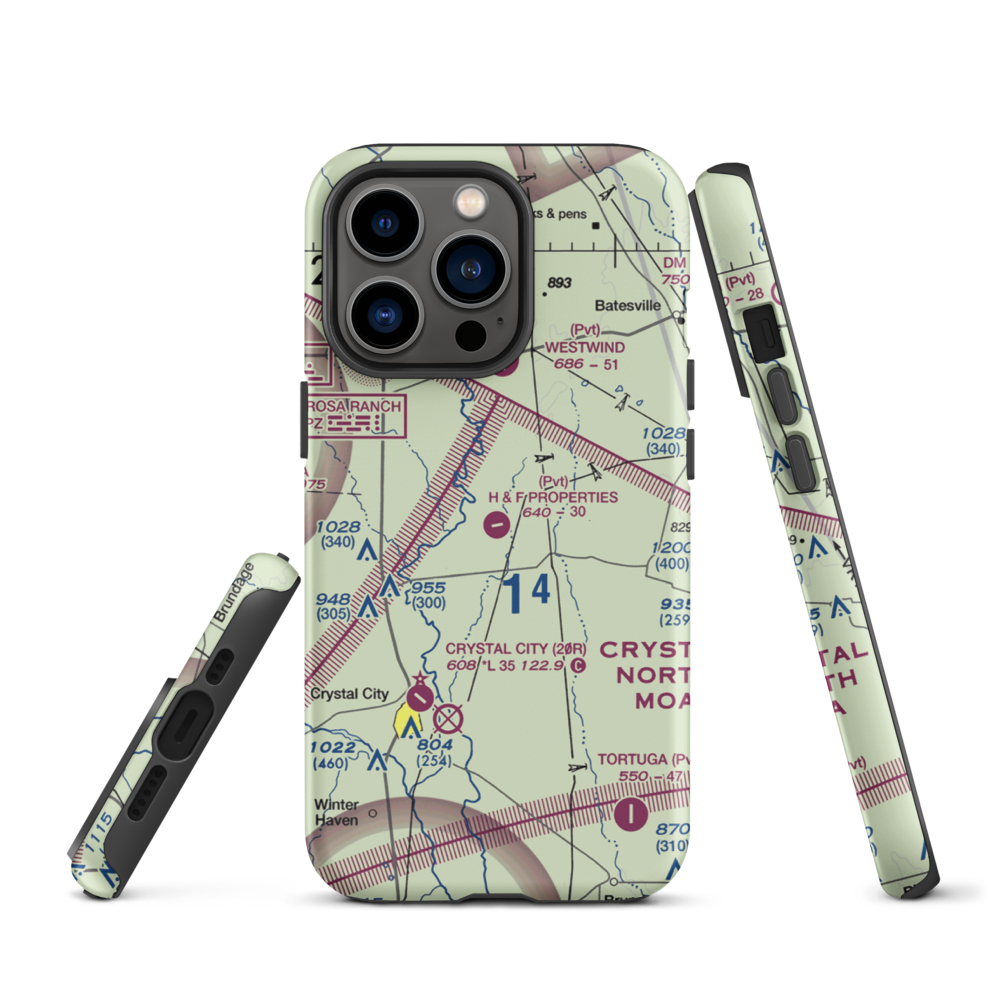H & F Properties Airport (8TE4) VFR Sectional  Tough iPhone Case iPhone 13 Pro model shown