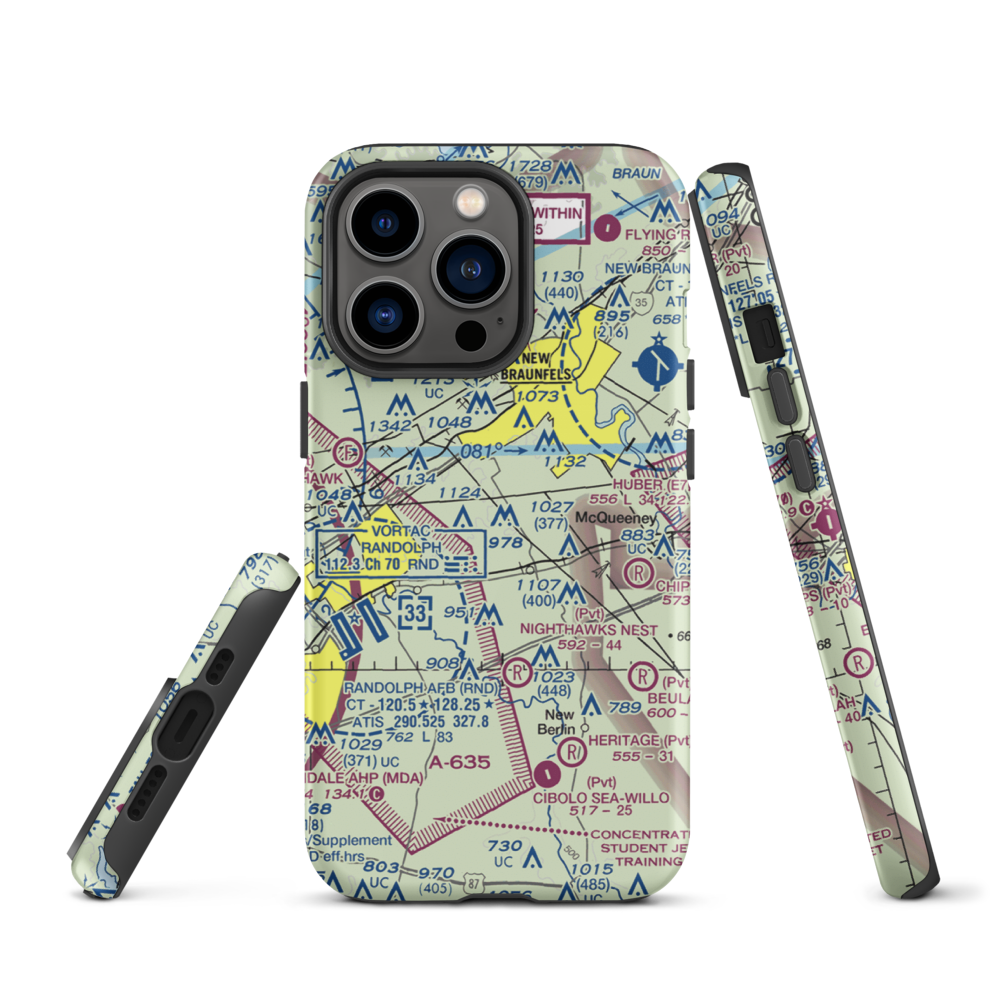 H M Ranch Airport (XS05) VFR Sectional  Tough iPhone Case iPhone 13 Pro model shown