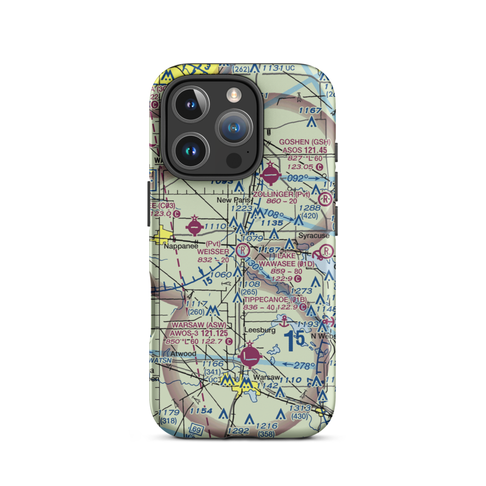H R Weisser Airport (92IN) VFR Sectional  Tough iPhone Case iPhone 16 Pro model shown