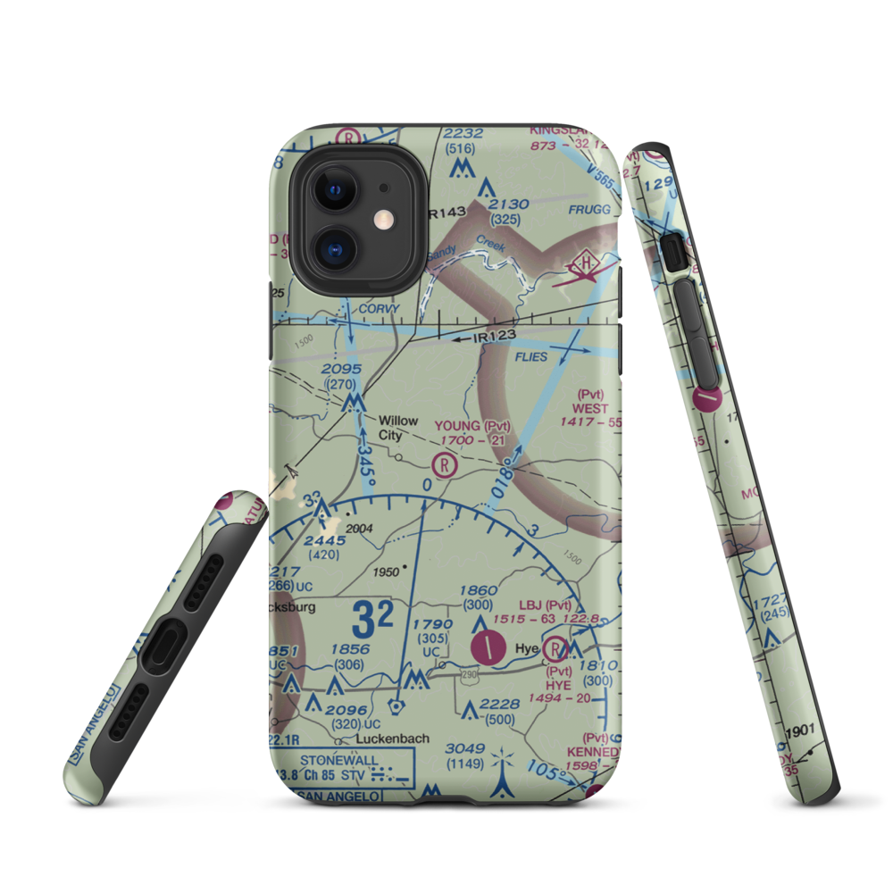 H Young Ranch Airport (4XS6) VFR Sectional  Tough iPhone Case iPhone 11 model shown