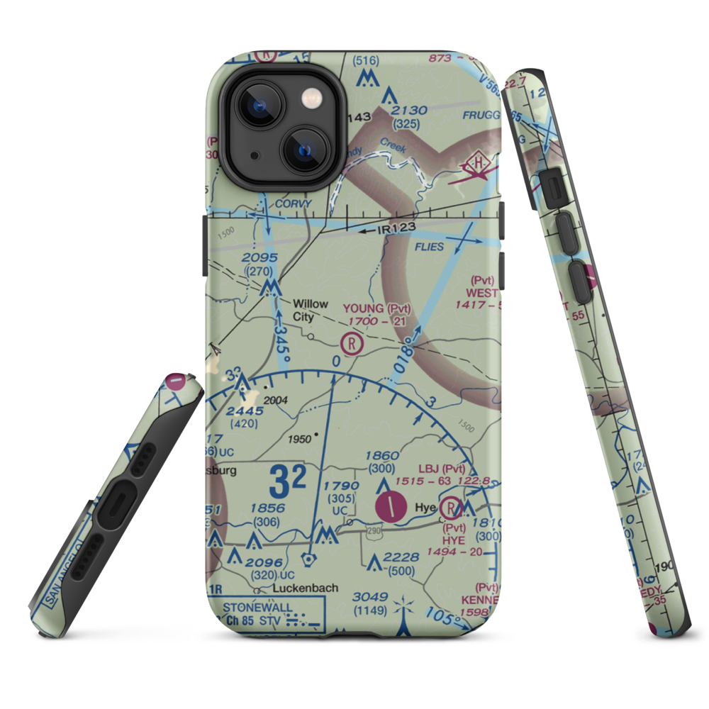 H Young Ranch Airport (4XS6) VFR Sectional  Tough iPhone Case iPhone 14 Plus model shown