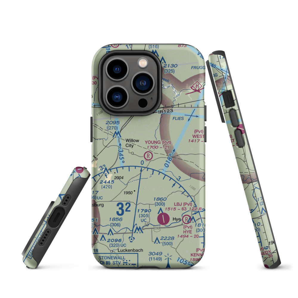 H Young Ranch Airport (4XS6) VFR Sectional  Tough iPhone Case iPhone 14 Pro model shown