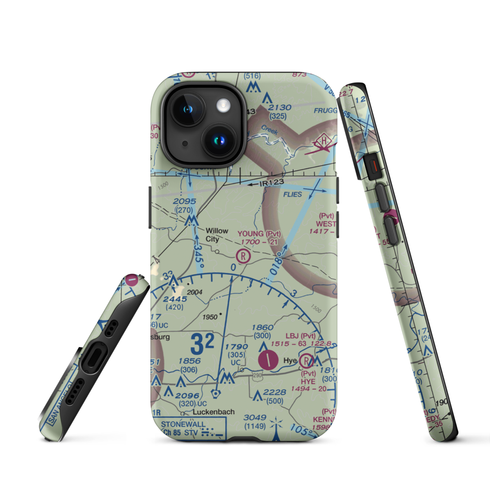 H Young Ranch Airport (4XS6) VFR Sectional  Tough iPhone Case iPhone 15 model shown