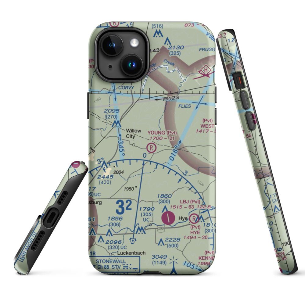 H Young Ranch Airport (4XS6) VFR Sectional  Tough iPhone Case iPhone 15 Plus model shown