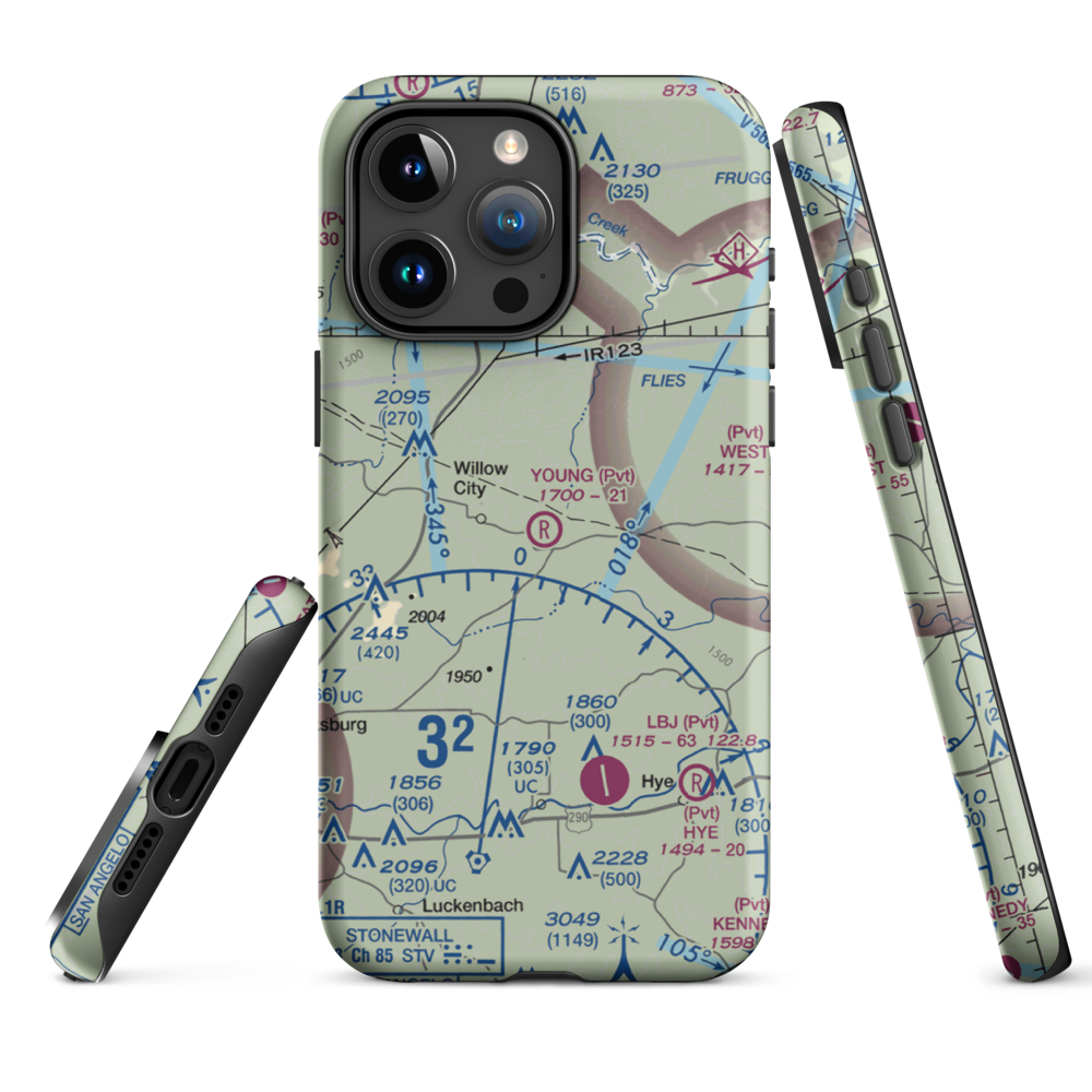 H Young Ranch Airport (4XS6) VFR Sectional  Tough iPhone Case iPhone 15 Pro Max model shown