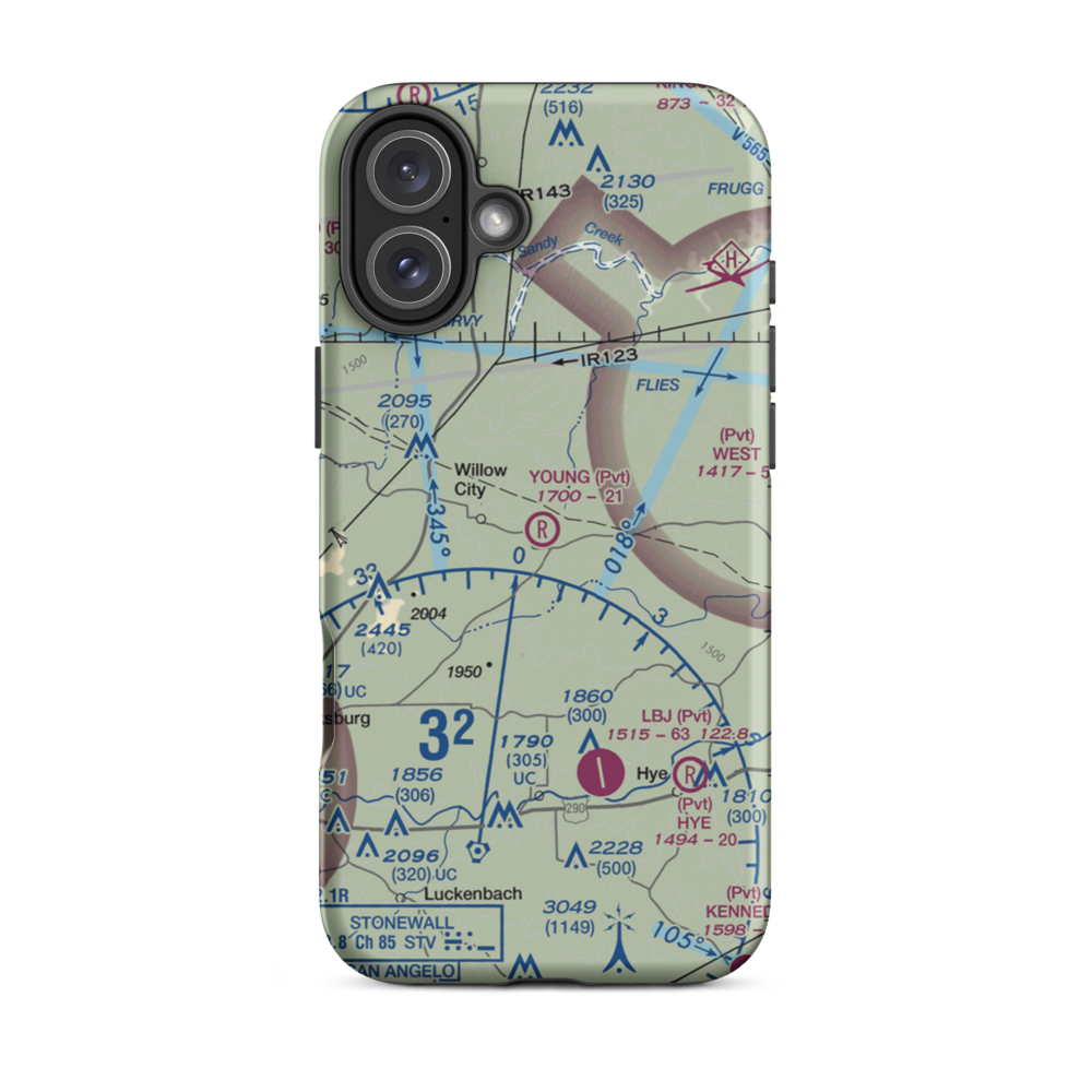 H Young Ranch Airport (4XS6) VFR Sectional  Tough iPhone Case iPhone 16 Plus model shown