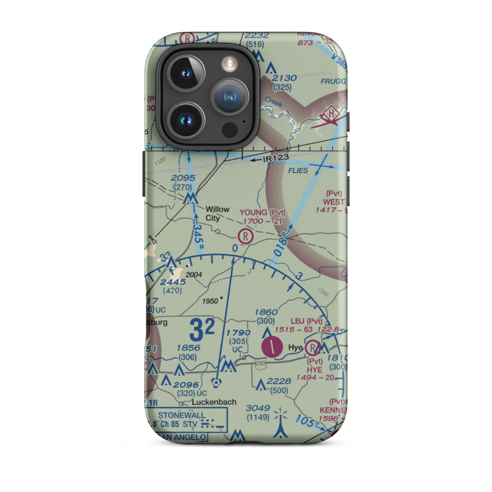H Young Ranch Airport (4XS6) VFR Sectional  Tough iPhone Case iPhone 16 Pro Max model shown