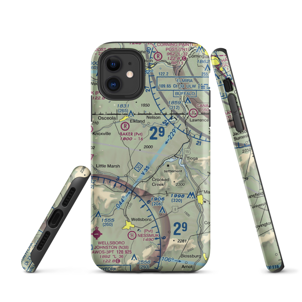 H&H Personal Use Airport (57PA) VFR Sectional  Tough iPhone Case iPhone 11 model shown