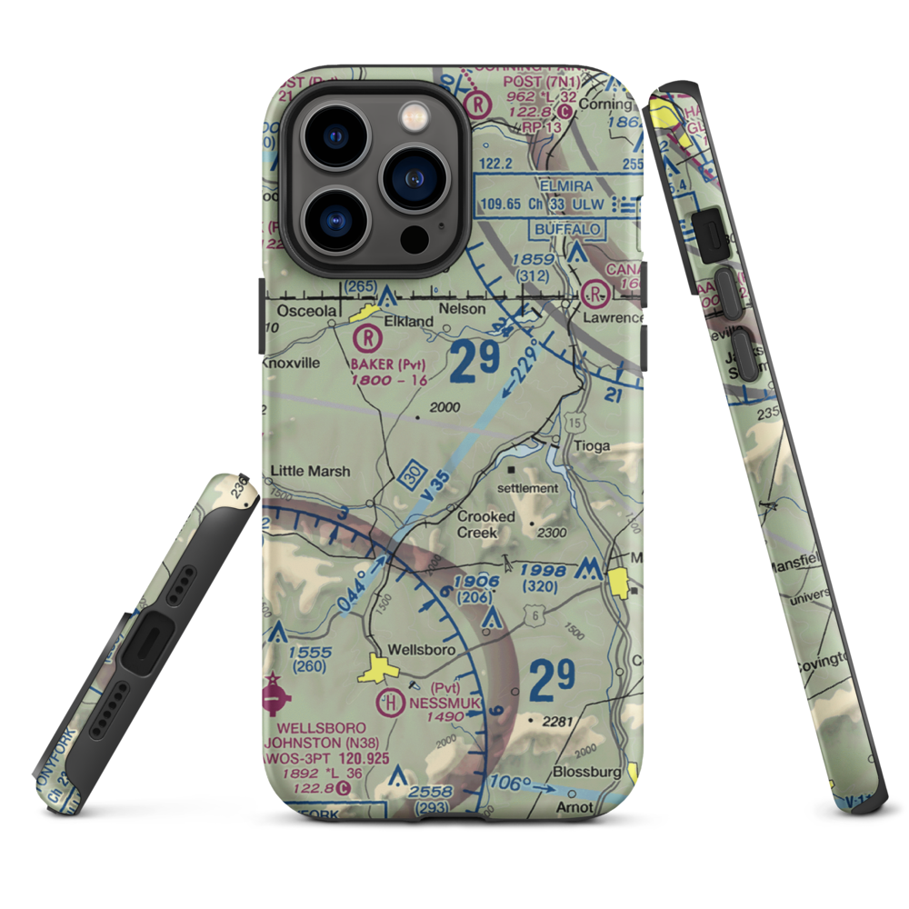 H&H Personal Use Airport (57PA) VFR Sectional  Tough iPhone Case iPhone 13 Pro Max model shown