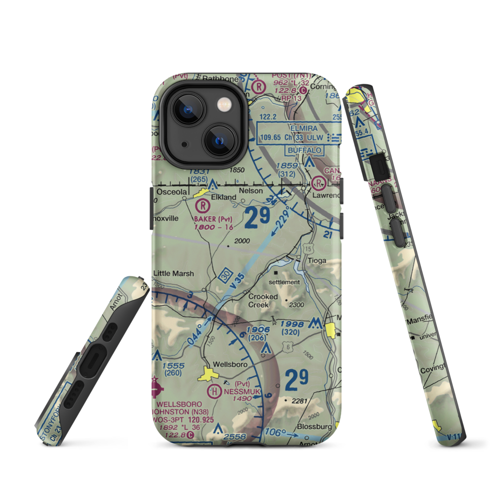 H&H Personal Use Airport (57PA) VFR Sectional  Tough iPhone Case iPhone 14 model shown