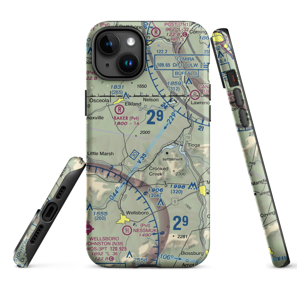 H&H Personal Use Airport (57PA) VFR Sectional  Tough iPhone Case iPhone 15 Plus model shown