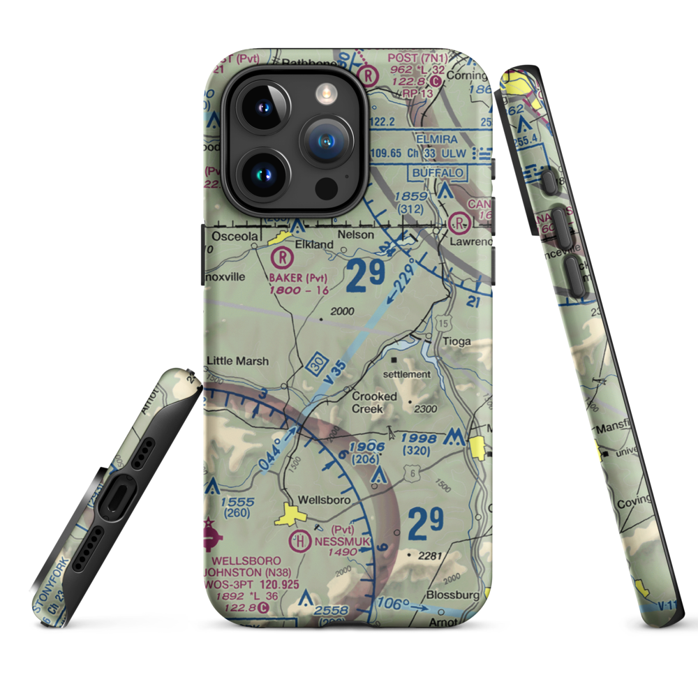 H&H Personal Use Airport (57PA) VFR Sectional  Tough iPhone Case iPhone 15 Pro Max model shown