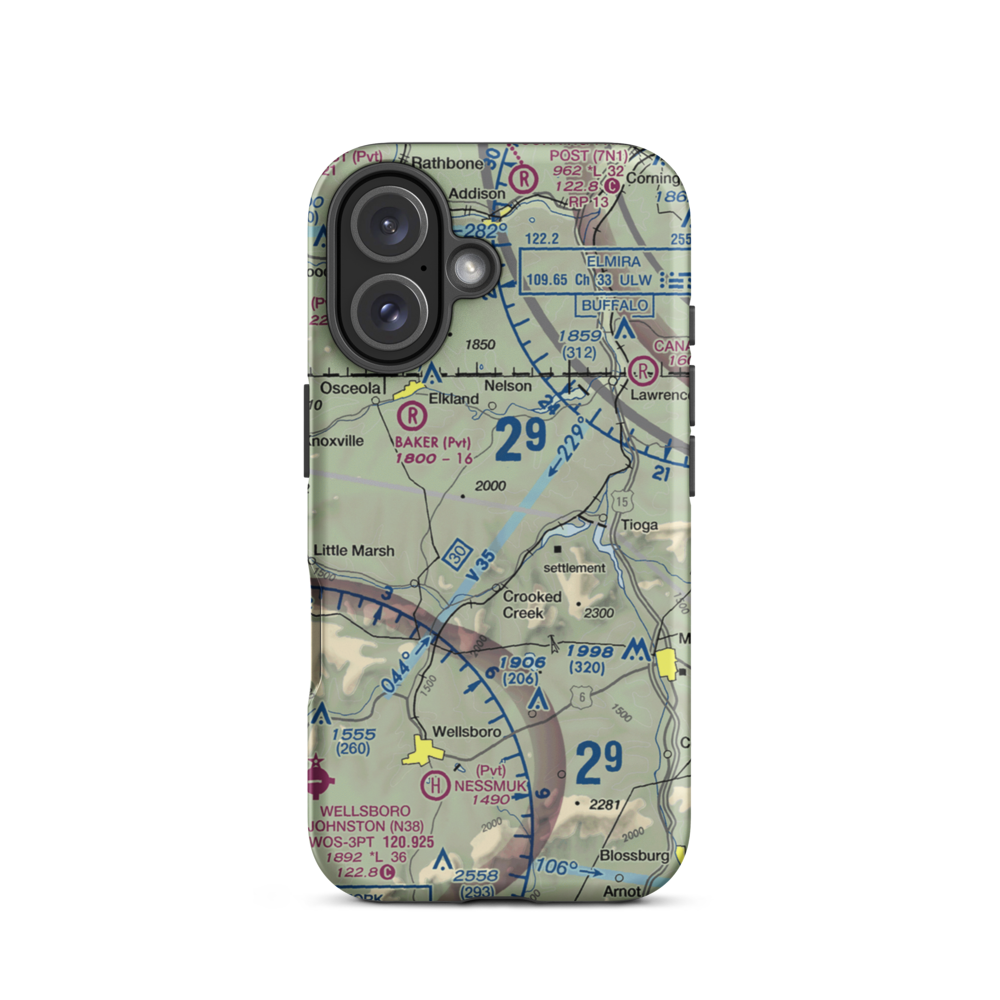 H&H Personal Use Airport (57PA) VFR Sectional  Tough iPhone Case iPhone 16 model shown