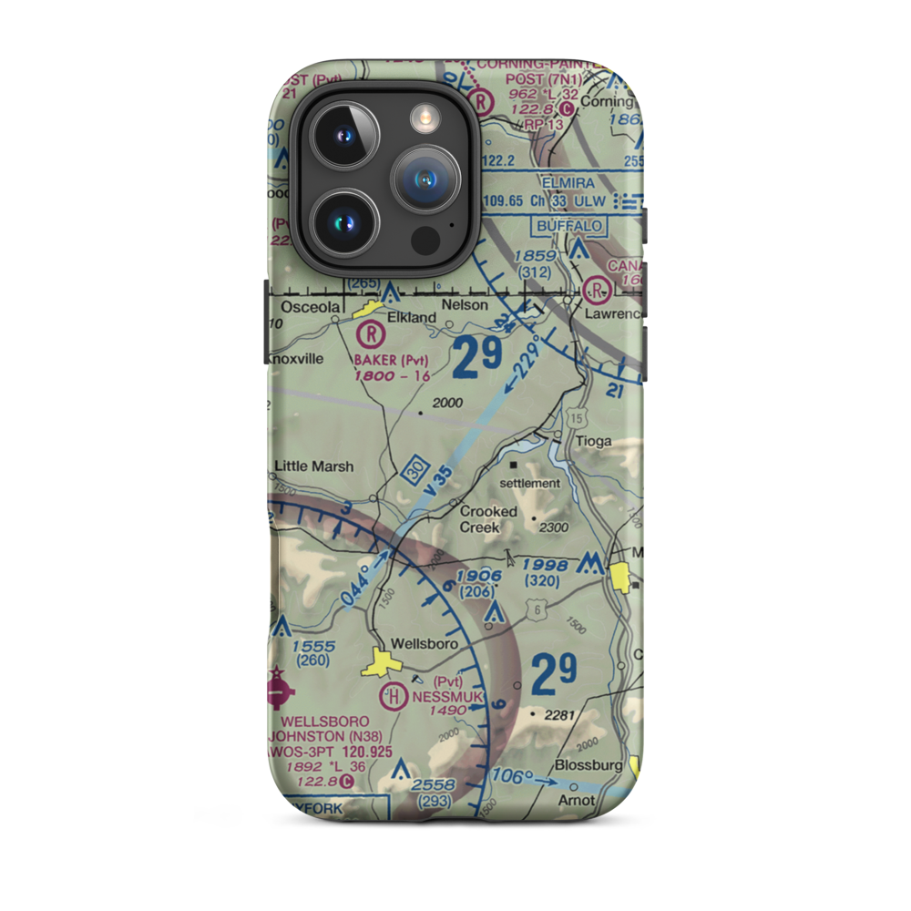 H&H Personal Use Airport (57PA) VFR Sectional  Tough iPhone Case iPhone 16 Pro Max model shown