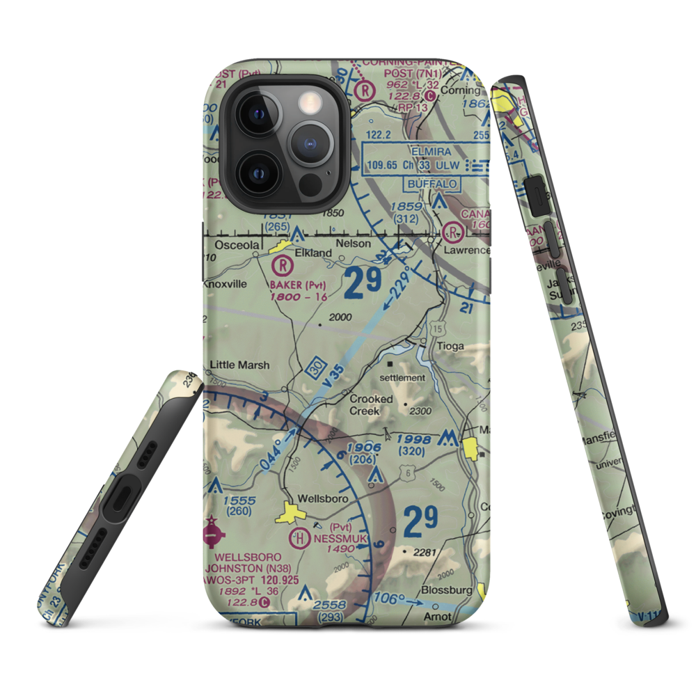 H&H Personal Use Airport (57PA) VFR Sectional  Tough iPhone Case iPhone 12 Pro Max model shown