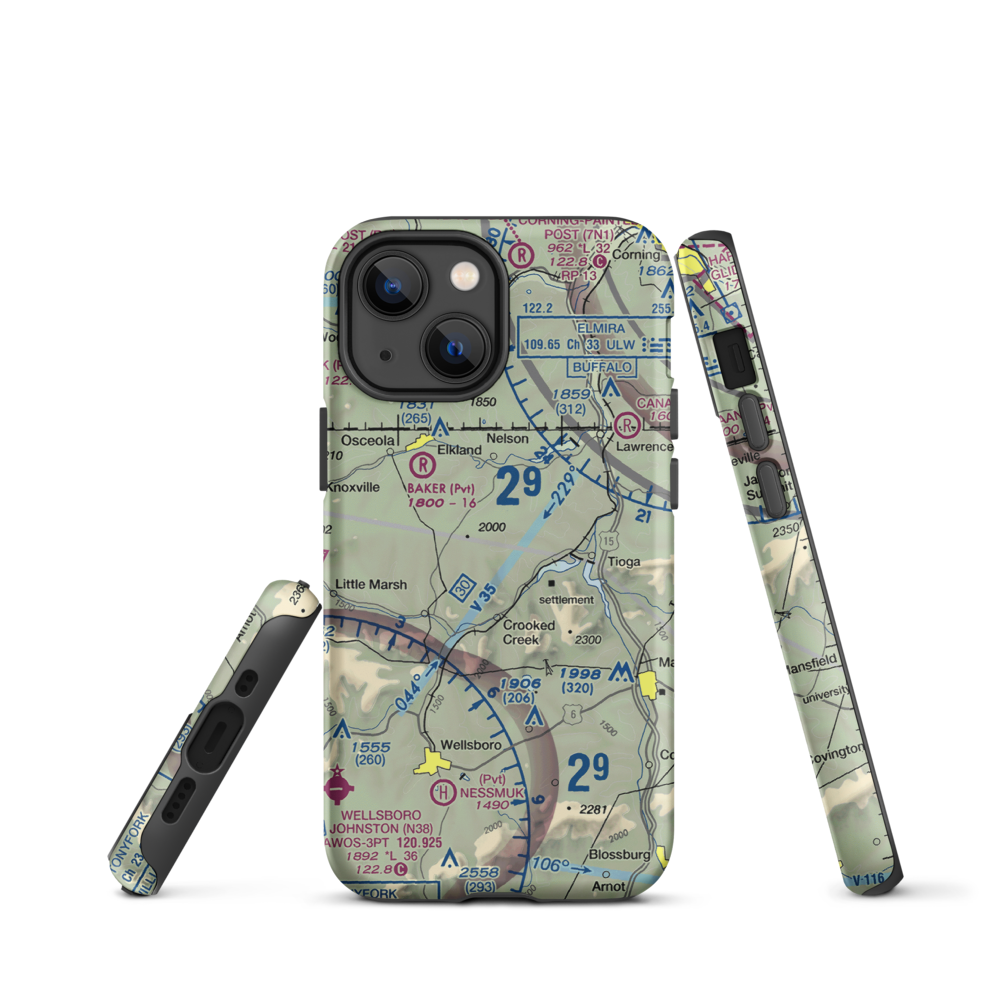 H&H Personal Use Airport (57PA) VFR Sectional  Tough iPhone Case iPhone 13 mini model shown