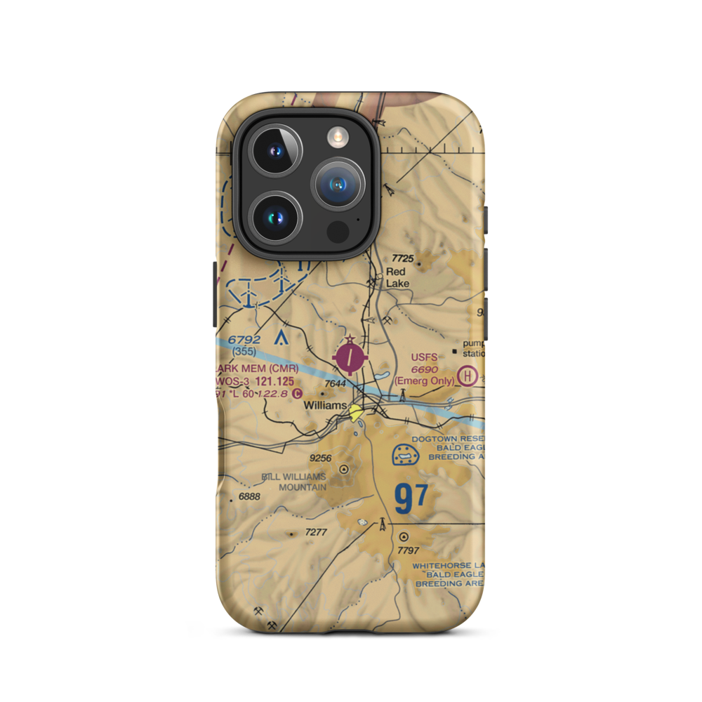 H.A. Clark Memorial Field (CMR) VFR Sectional  Tough iPhone Case iPhone 16 Pro model shown