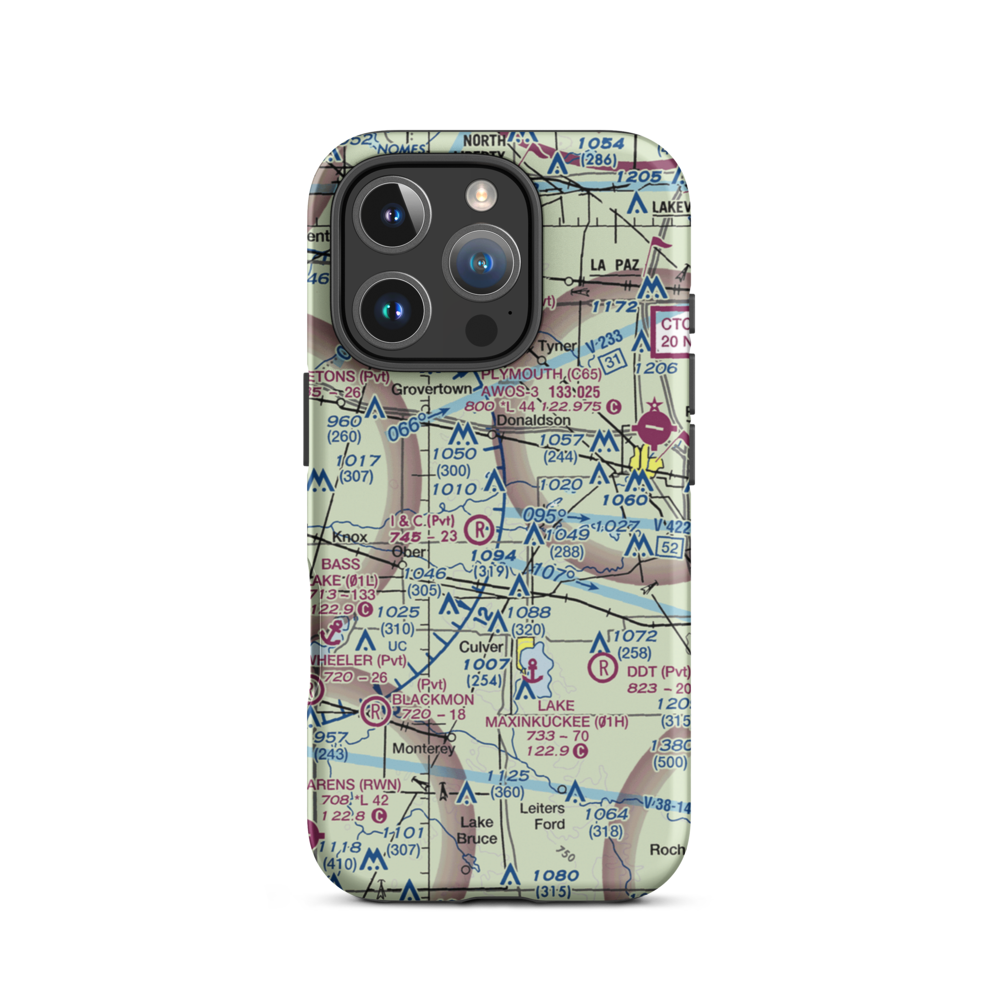 H.J.Umbaugh Airport (IN74) VFR Sectional  Tough iPhone Case iPhone 16 Pro model shown