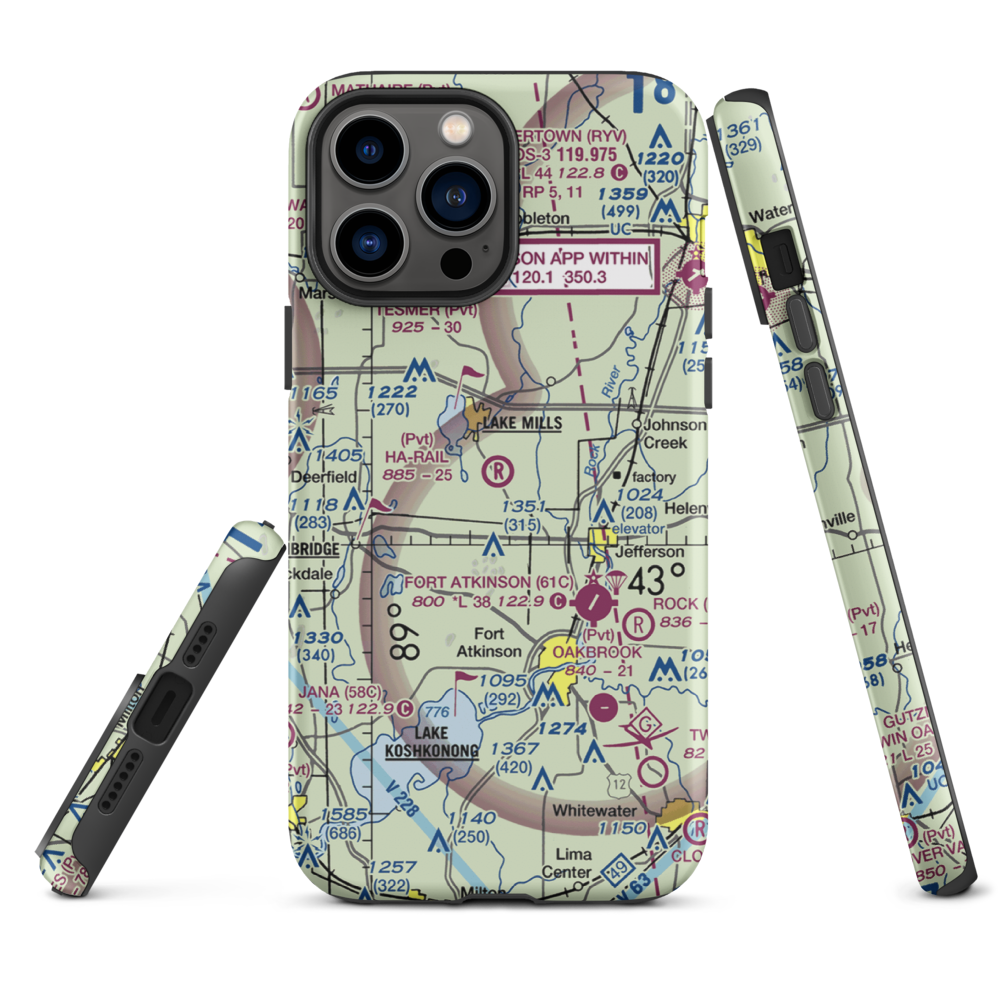 Ha-Rail Airport (17WI) VFR Sectional  Tough iPhone Case iPhone 13 Pro Max model shown