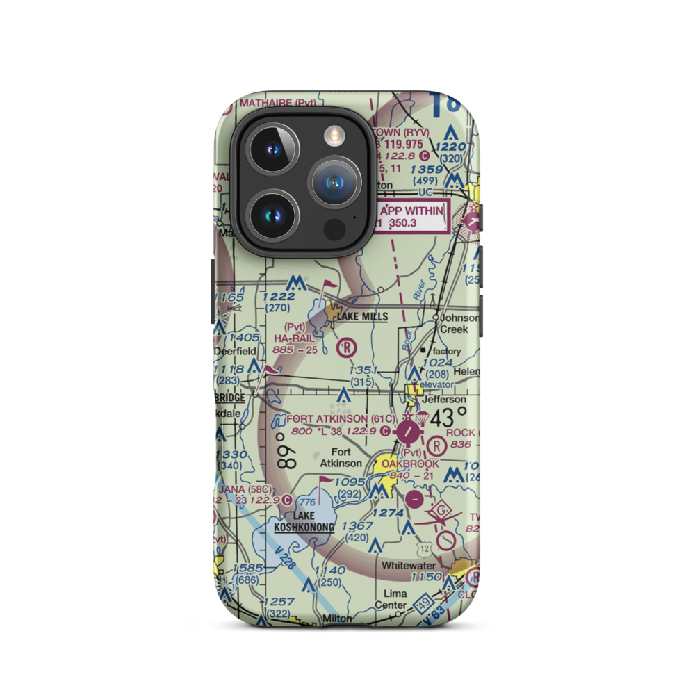 Ha-Rail Airport (17WI) VFR Sectional  Tough iPhone Case iPhone 16 Pro model shown
