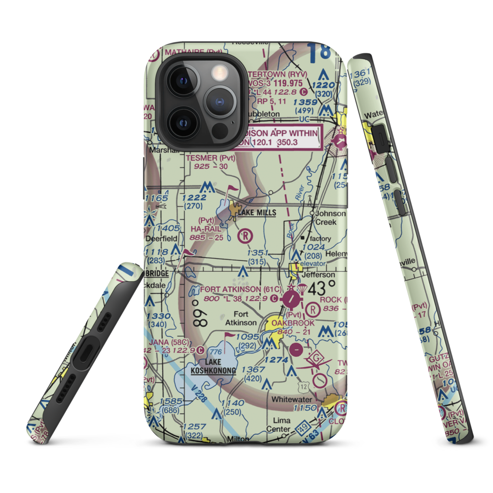 Ha-Rail Airport (17WI) VFR Sectional  Tough iPhone Case iPhone 12 Pro Max model shown
