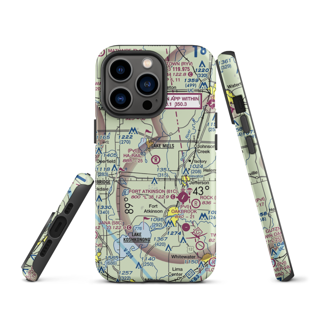 Ha-Rail Airport (17WI) VFR Sectional  Tough iPhone Case iPhone 13 Pro model shown