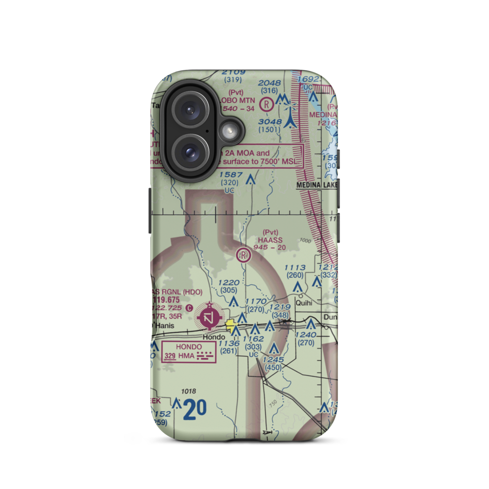 Haass Field (TE57) VFR Sectional  Tough iPhone Case iPhone 16 model shown