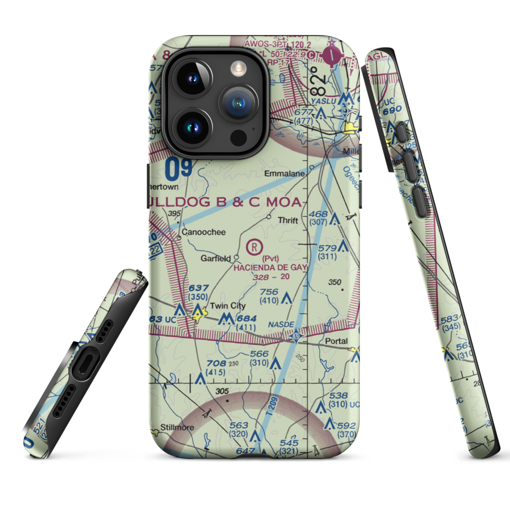 Hacienda De Gay Airstrip (7GA3) VFR Sectional  Tough iPhone Case iPhone 15 Pro Max model shown