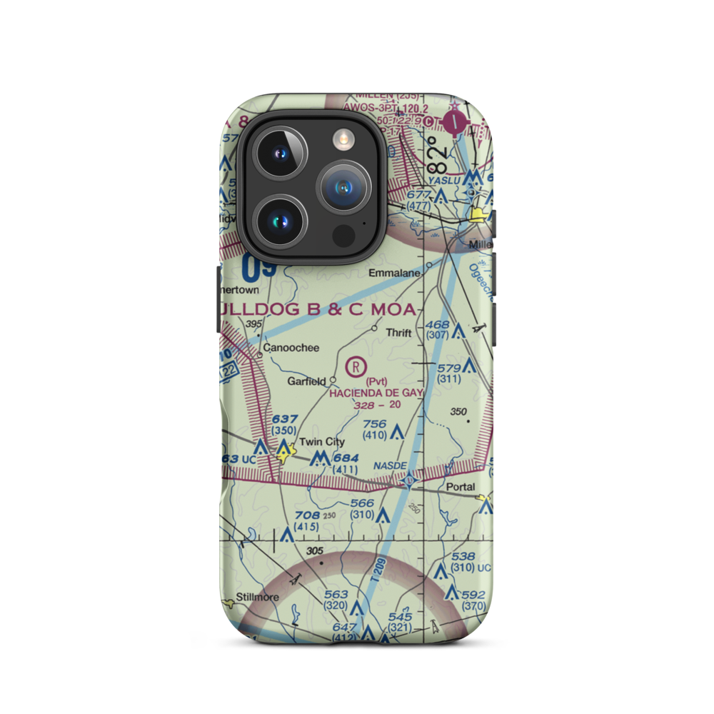 Hacienda De Gay Airstrip (7GA3) VFR Sectional  Tough iPhone Case iPhone 16 Pro model shown