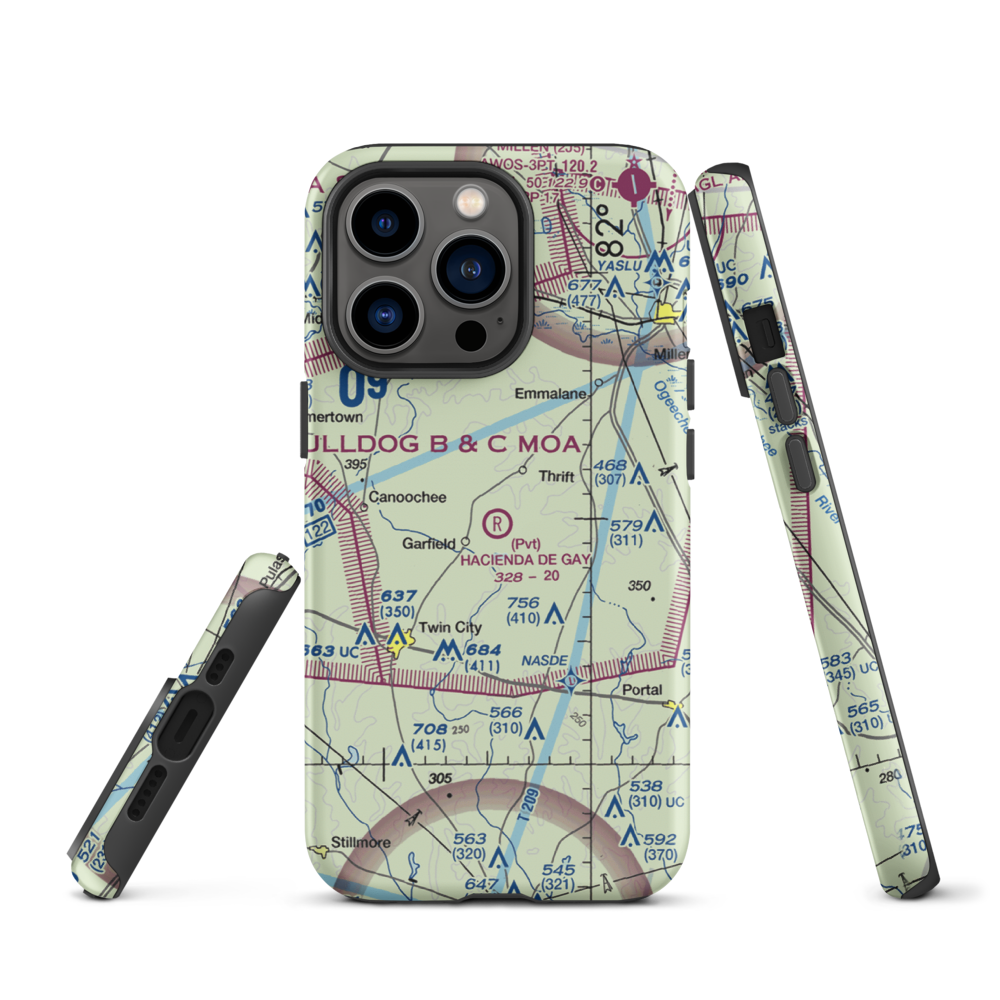 Hacienda De Gay Airstrip (7GA3) VFR Sectional  Tough iPhone Case iPhone 13 Pro model shown