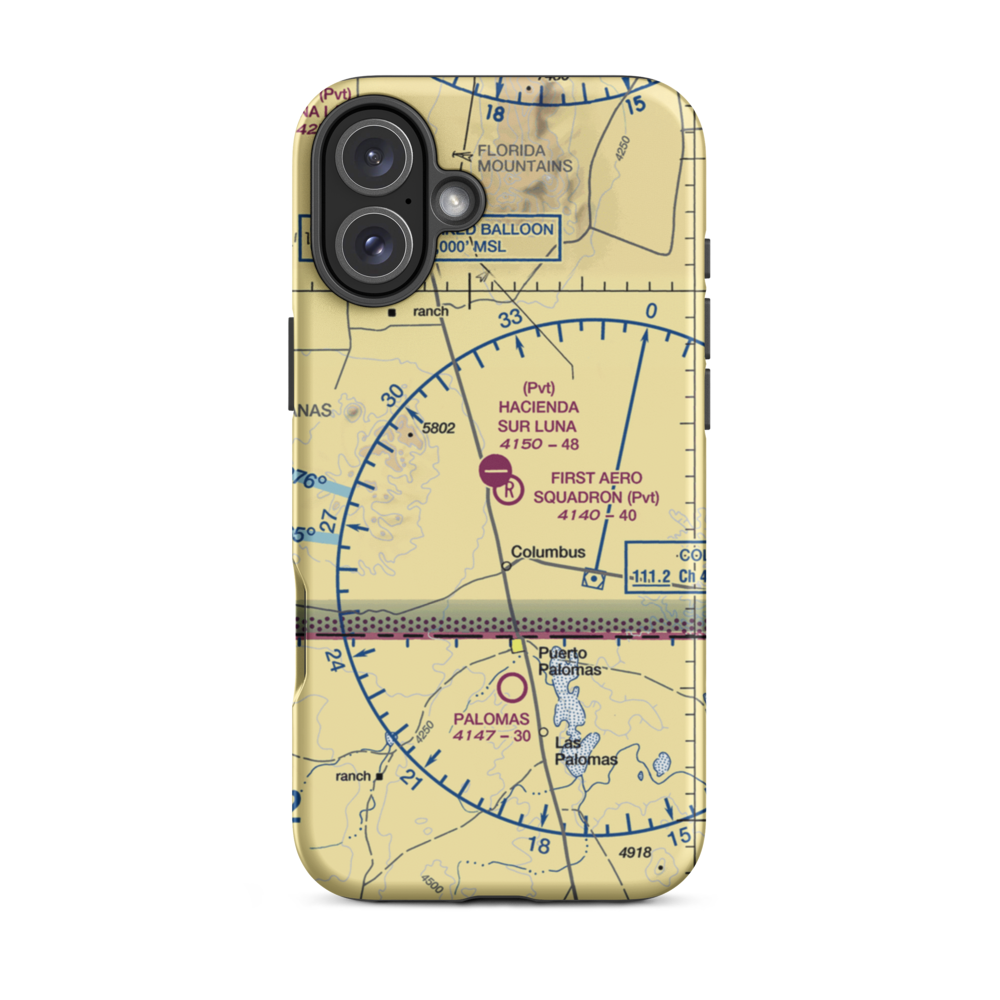 Hacienda Sur Luna Airport (NM78) VFR Sectional  Tough iPhone Case iPhone 16 Plus model shown