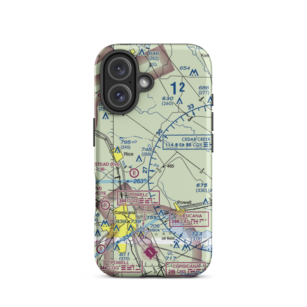 Hackberry Airport (1XA8) VFR Sectional  Tough iPhone Case iPhone 16 model shown