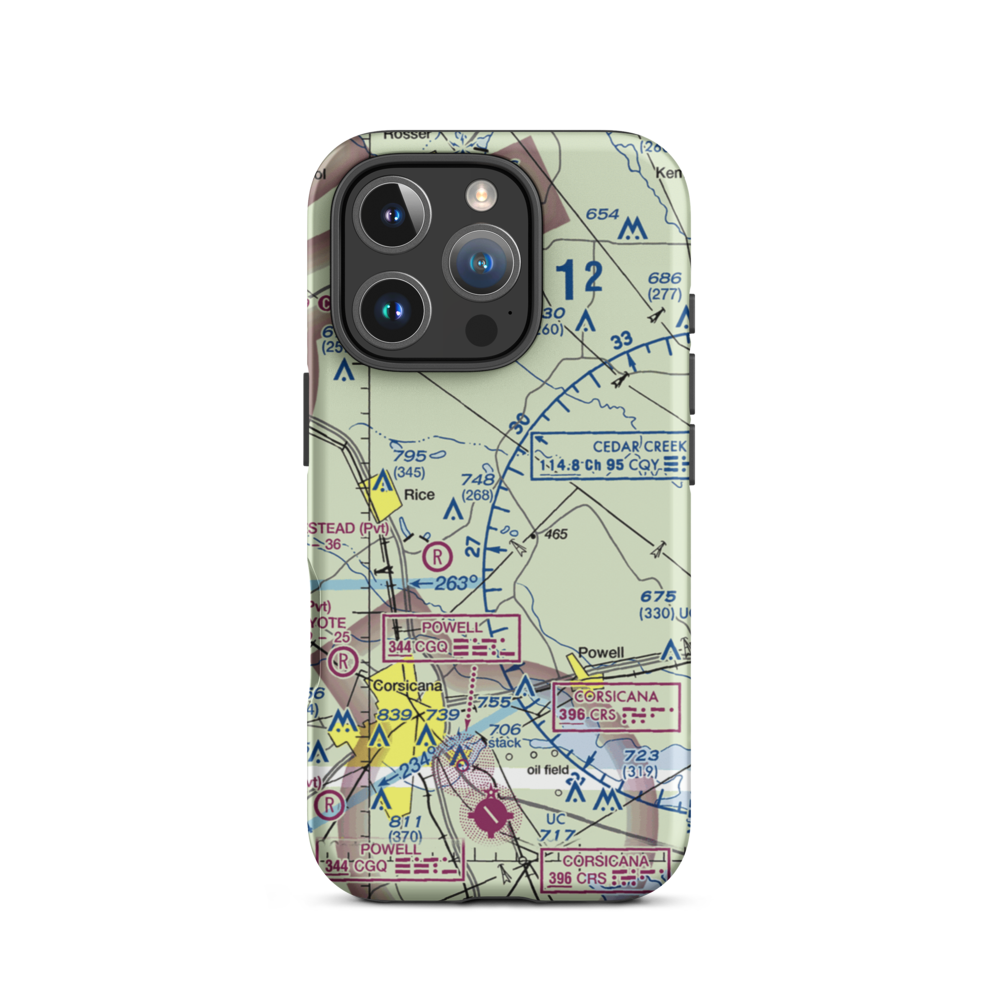 Hackberry Airport (1XA8) VFR Sectional  Tough iPhone Case iPhone 16 Pro model shown