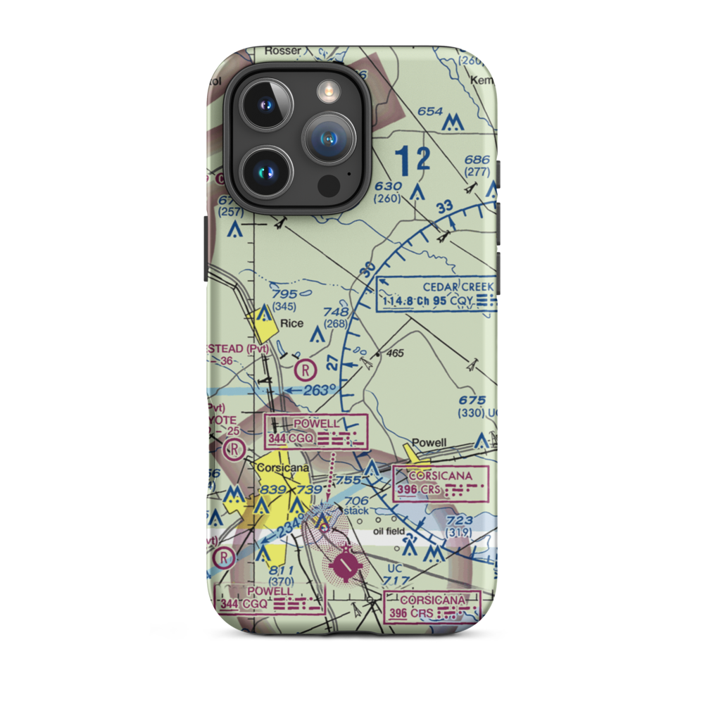 Hackberry Airport (1XA8) VFR Sectional  Tough iPhone Case iPhone 16 Pro Max model shown