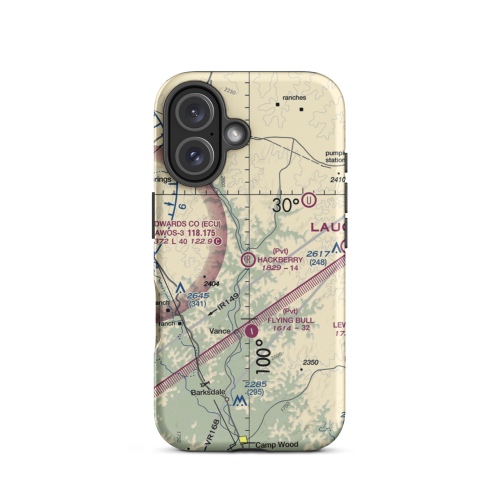 Hackberry Ranch Airport (XS69) VFR Sectional  Tough iPhone Case iPhone 16 model shown