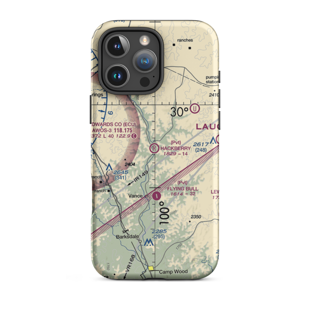 Hackberry Ranch Airport (XS69) VFR Sectional  Tough iPhone Case iPhone 16 Pro Max model shown