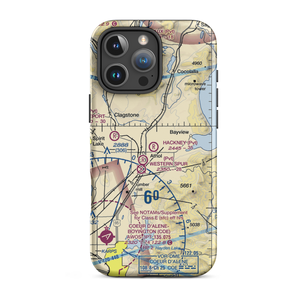 Hackney Airpark (ID05) VFR Sectional  Tough iPhone Case iPhone 16 Pro Max model shown