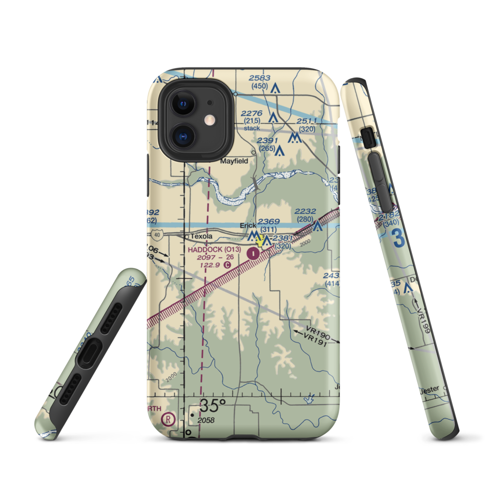 Haddock Field (O13) VFR Sectional  Tough iPhone Case iPhone 11 model shown